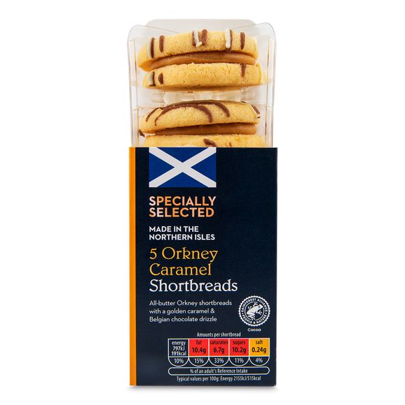 Specially Selected Orkney Caramel Shortbreads 200g/5 Pack